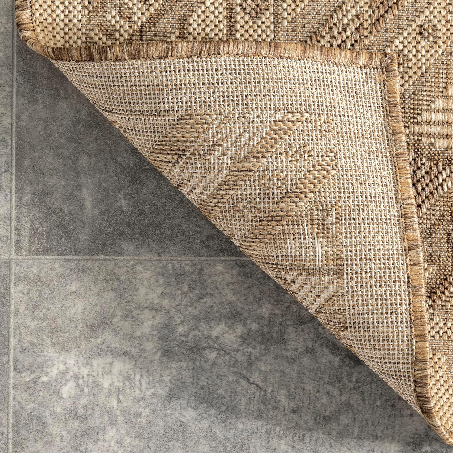 nuLOOM 4' x 6' Outdoor Performance Area Rug, Stain Resistant, Weather Resistant, High Traffic, Patio, Balcony, Outside, Landry Brown - Image 7